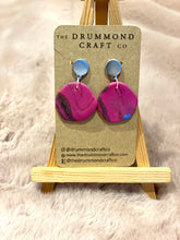 Load image into Gallery viewer, Fuchsia pink on silver drops