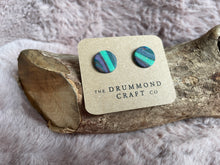 Load image into Gallery viewer, Green/purple with subtle sparkle studs