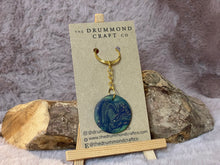 Load image into Gallery viewer, Stunning green/blue sparkle “no waste” keyring