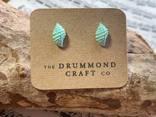 Load image into Gallery viewer, Aqua seashell studs
