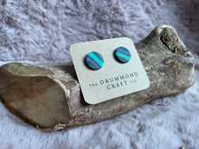 Load image into Gallery viewer, Green/purple with subtle sparkle studs