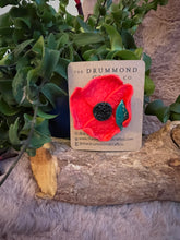 Load image into Gallery viewer, Remembrance Poppy Brooch textured
