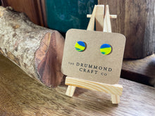 Load image into Gallery viewer, SUPPORT UKRAINE funky studs