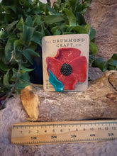 Load image into Gallery viewer, Remembrance Poppy Brooch dark red and gold