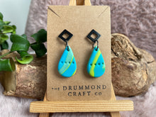 Load image into Gallery viewer, Funky blue/yellow earrings