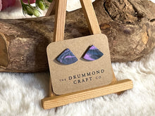 Load image into Gallery viewer, Purple fan studs