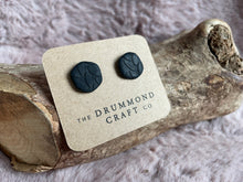 Load image into Gallery viewer, Black textured studs