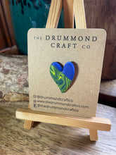 Load image into Gallery viewer, SUPPORT UKRAINE funky heart pin brooch