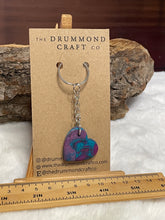 Load image into Gallery viewer, Blue/purple “no waste” heart keyring