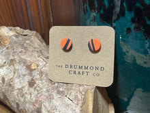 Load image into Gallery viewer, Neon orange and black studs