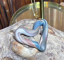 Load image into Gallery viewer, Stunning rolled heart pendant on gold filled chain