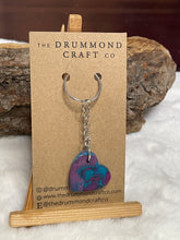 Load image into Gallery viewer, Blue/purple “no waste” heart keyring