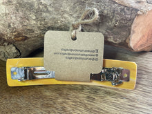 Load image into Gallery viewer, Yellow mustard swirl hair barrette clip large