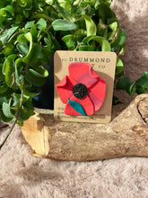 Load image into Gallery viewer, Remembrance Poppy Brooch bright marbled
