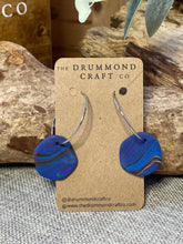 Load image into Gallery viewer, Royal blue marbled hoops