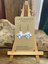 Load image into Gallery viewer, White with painted vine drops on sterling silver
