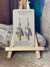 Load image into Gallery viewer, Funky blue/orange with gold lightening drops