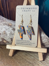 Load image into Gallery viewer, Funky blue/orange with gold lightening drops
