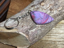 Load image into Gallery viewer, Beautiful purples/reds “no waste” keyring