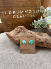 Load image into Gallery viewer, Sea green stripe clip-on earrings