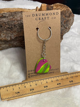 Load image into Gallery viewer, Pink/green “no waste” heart keyring