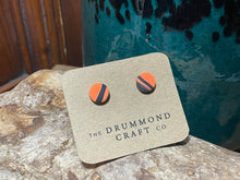 Load image into Gallery viewer, Neon orange and black studs