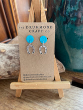 Load image into Gallery viewer, Turquoise horseshoe drops