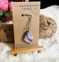 Load image into Gallery viewer, Lilac marbled “no waste” keyring