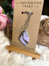 Load image into Gallery viewer, Lilac marbled “no waste” keyring