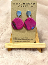 Load image into Gallery viewer, Fuchsia pink on silver drops