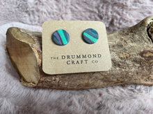 Load image into Gallery viewer, Green/purple with subtle sparkle studs