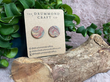 Load image into Gallery viewer, Cufflinks - orange marbled swirl