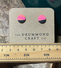 Load image into Gallery viewer, Neon pink and black studs