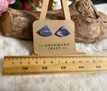 Load image into Gallery viewer, Purple fan studs