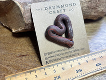 Load image into Gallery viewer, Chocolate and rust 3D heart pin brooch