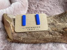 Load image into Gallery viewer, Royal blue rectangular studs