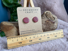 Load image into Gallery viewer, Dark red sparkle clip-on earrings