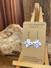 Load image into Gallery viewer, White with painted vine drops on sterling silver