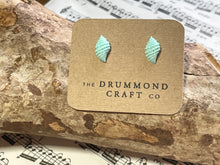 Load image into Gallery viewer, Aqua seashell studs