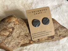 Load image into Gallery viewer, Cufflinks - black with subtle white marbling