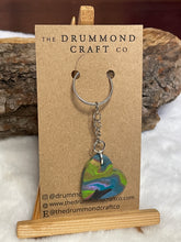 Load image into Gallery viewer, Mixed marbled “no waste” heart keyring