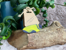 Load image into Gallery viewer, Yellow and purple hair barrette clip small