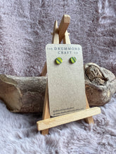 Load image into Gallery viewer, Yellow and navy stripe studs