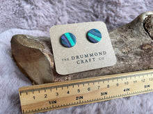 Load image into Gallery viewer, Green/purple with subtle sparkle studs