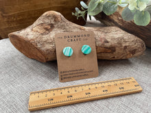 Load image into Gallery viewer, Sea green stripe clip-on earrings