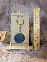 Load image into Gallery viewer, Stunning green/blue sparkle “no waste” keyring