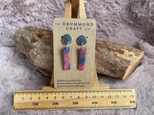 Load image into Gallery viewer, Coral and purple rectangular drops