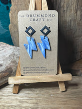 Load image into Gallery viewer, Blue and white lightening bolt drops