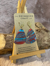 Load image into Gallery viewer, Blue and red with gold drops