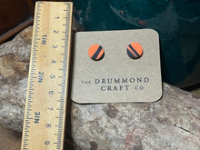 Load image into Gallery viewer, Neon orange and black studs